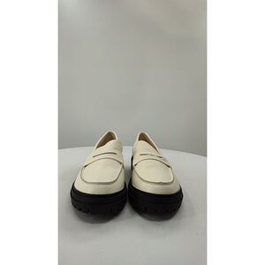 Quince Women Italian Leather Lug Sole Loafer Bone Shoes 10